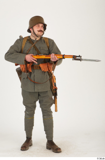  Austria-Hungary army uniform World War I. ver.1 - poses army poses with gun soldier standing uniform whole body 0016.jpg